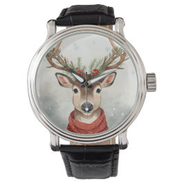 Reloj De Pulsera Cute Reindeer Christmas Wrist Watch