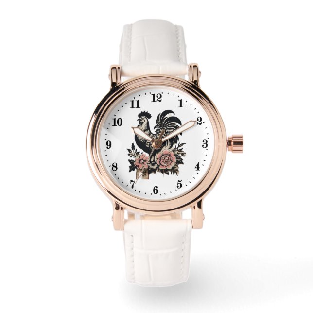 Reloj De Pulsera Cute rooster lovers farm animal  (Anverso)