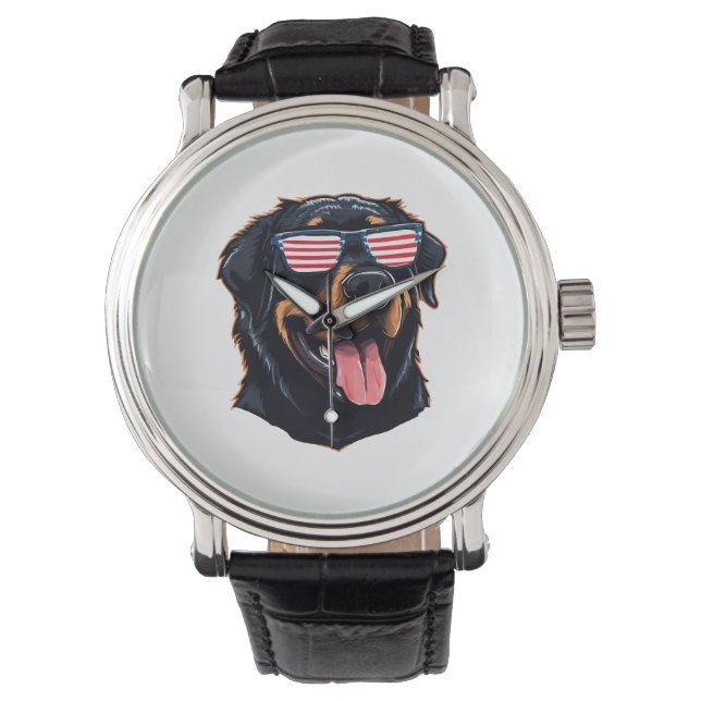 Reloj De Pulsera Cute Rottweiler Puppy (Anverso)