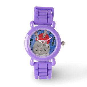 Reloj De Pulsera Cute Santa Bunny