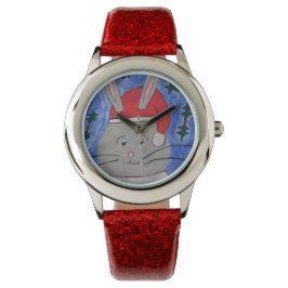Reloj De Pulsera Cute Santa Bunny