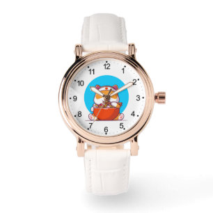 Reloj De Pulsera Cute Shiba Inu comiendo fideos Ramen Personalizado