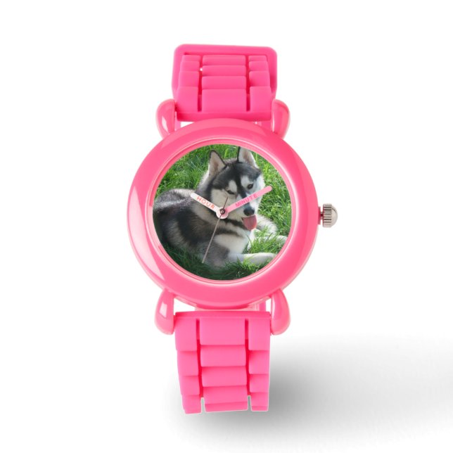 Reloj De Pulsera Cute Siberian Husky (Anverso)