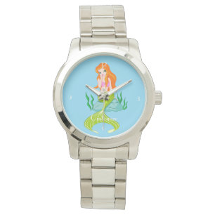 Reloj De Pulsera Cute Sirena Pelirroja Thunder_Cove