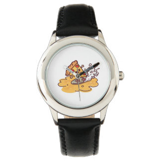 Reloj De Pulsera Cute Surfing Pizza Slice Wall watch