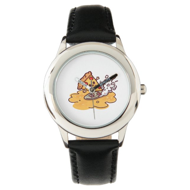 Reloj De Pulsera Cute Surfing Pizza Slice Wall watch (Anverso)
