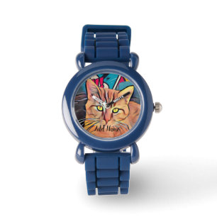 Reloj De Pulsera Cute Tabby Cat de niño personalizado