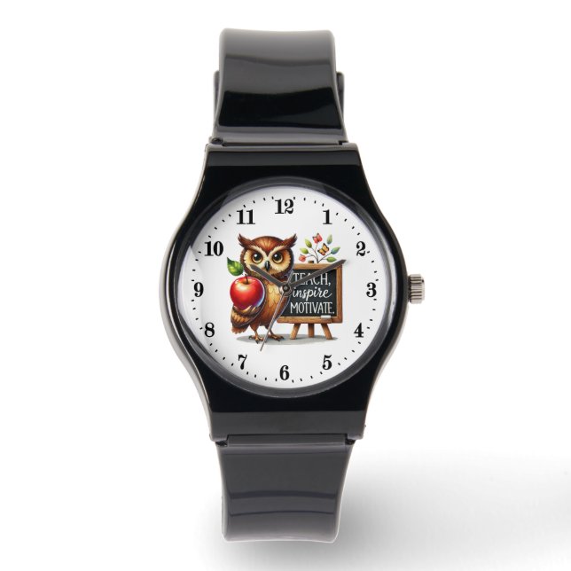 Reloj De Pulsera Cute Teach love inspire owl (Anverso)