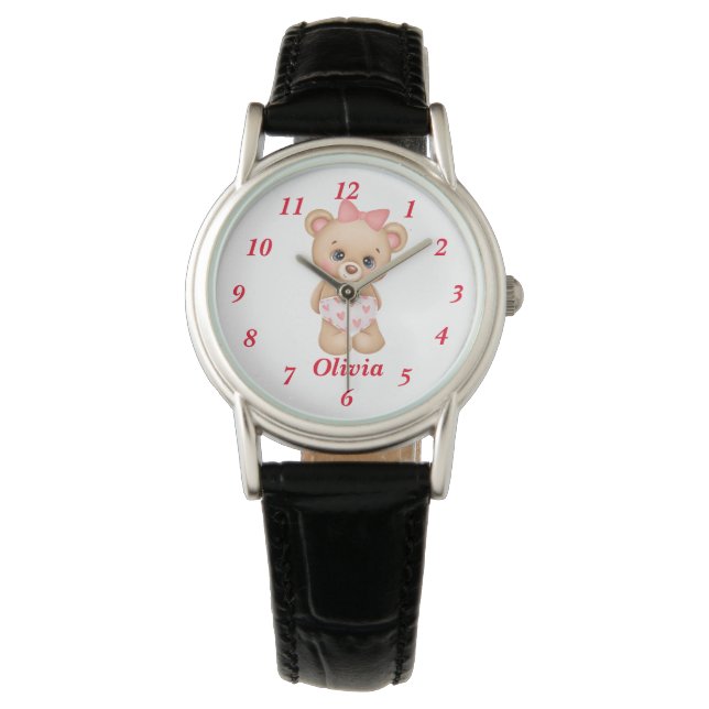 Reloj De Pulsera Cute Teddy Printed eWatch (Anverso)