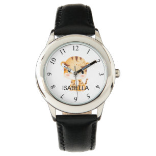 Reloj De Pulsera Cute Tiger Nombre personalizado Niños personalizad