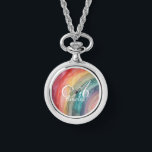 Reloj De Pulsera Cute Watercolor Personalized Rainbow Necklace<br><div class="desc">Brighten your look with these cute watercolor rainbow necklace,  featuring a soft,  hand-painted design. Personalize them with your name or monogram for a playful and stylish accessory that’s uniquely yours. A perfect gift for kids,  teens,  or anyone who loves color and custom flair!</div>