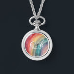 Reloj De Pulsera Cute Watercolor Personalized Rainbow Necklace<br><div class="desc">Brighten your look with these cute watercolor rainbow necklace,  featuring a soft,  hand-painted design. Personalize them with your name or monogram for a playful and stylish accessory that’s uniquely yours. A perfect gift for kids,  teens,  or anyone who loves color and custom flair!</div>