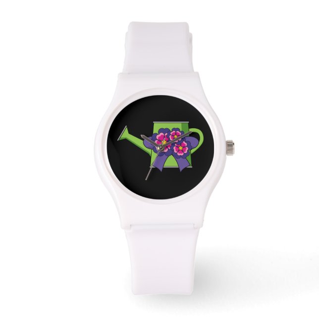 Reloj De Pulsera Cute Waters Can con Bouquet de flores (Anverso)
