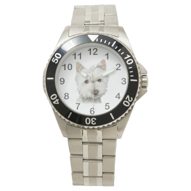 Reloj De Pulsera Cute Westie Dog Art Watch (Anverso)