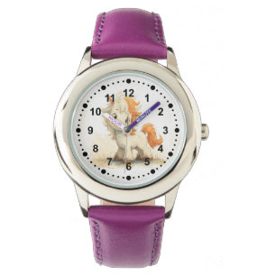 Reloj De Pulsera Cute y caprichosa marrón Pony Horse Kids