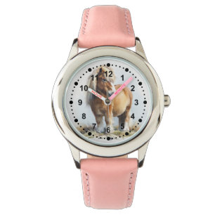 Reloj De Pulsera Cute y caprichosa marrón Pony Horse Kids