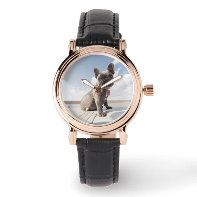 Reloj De Pulsera Cutest Baby Animals | French Bulldog Boating (Anverso)