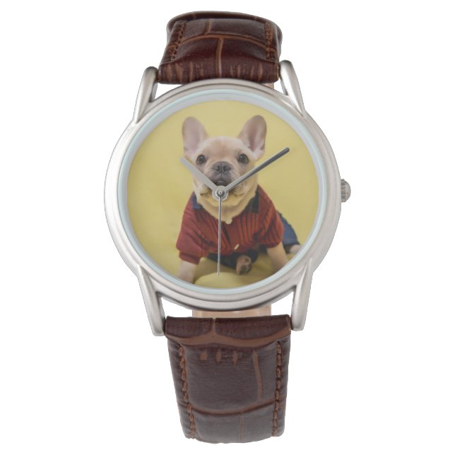 Reloj De Pulsera Cutest Baby Animals | French Bulldog Dressed (Anverso)