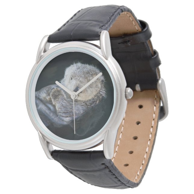 Reloj De Pulsera Cutest Baby Animals | Sea Otter Floating (Angular)