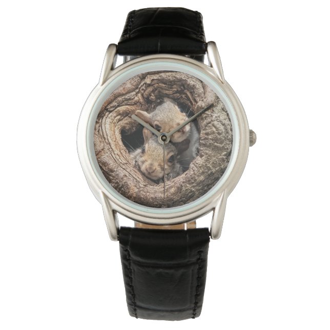 Reloj De Pulsera Cutest Baby Animals | Two Young Squirrels (Anverso)