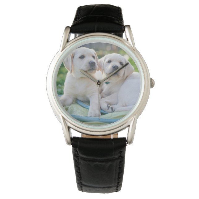 Reloj De Pulsera Cutest Baby Animals | Yellow Labrador Retrievers (Anverso)