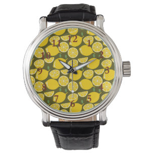 Reloj De Pulsera Cuto de diversión moderno amarillo limón