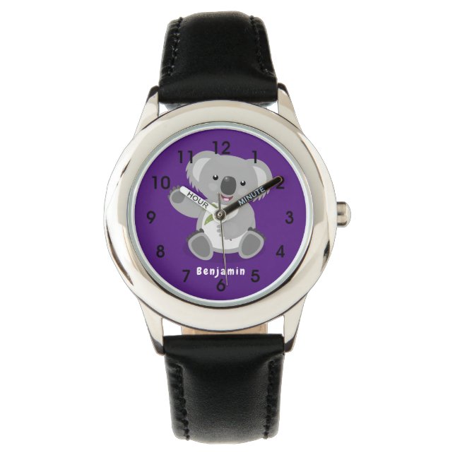 Reloj De Pulsera Cuto feliz koala saludando al ilustracion personal (Anverso)