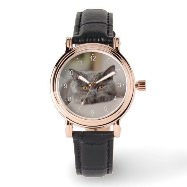 Reloj De Pulsera Cuto gato británico Shorthair (Anverso)