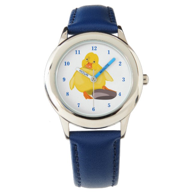 Reloj De Pulsera Cuto pato amarillo - azul (Anverso)