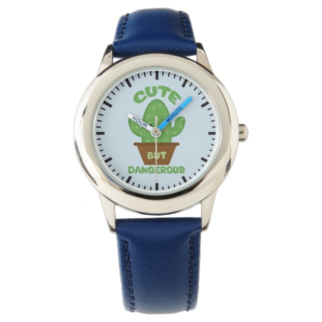 Reloj De Pulsera Cuto Pero Peligroso - Kawaii Cactus - Divertido (Anverso)