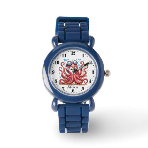 Reloj De Pulsera Cuto unisex niños pulpo añadir nombre