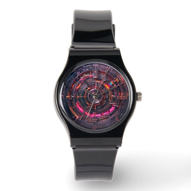 Reloj De Pulsera Cybertech Retro Futurista (Anverso)