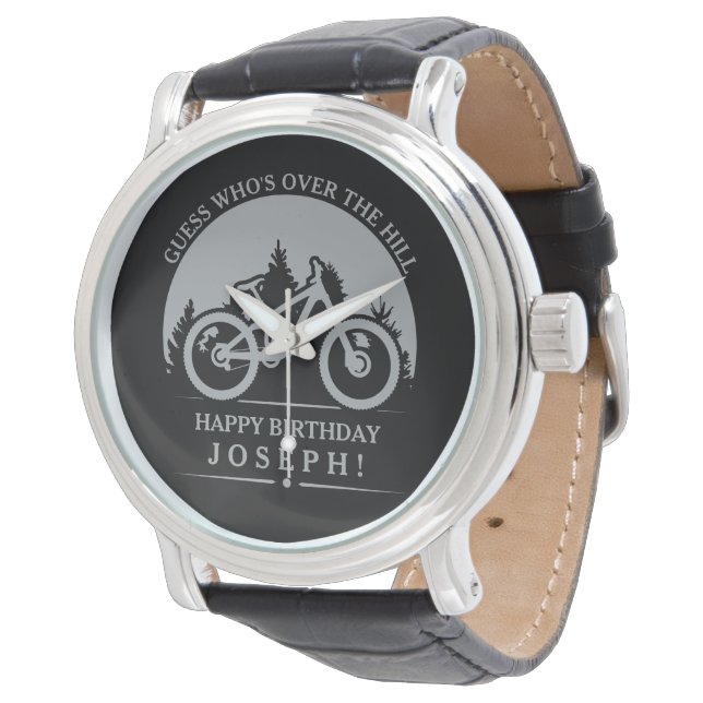 Reloj De Pulsera Cycling Cyclist Happy Birthday Personalized (Angular)
