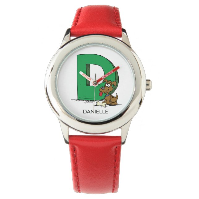 Reloj De Pulsera D es para ___ nombre personalizado Kid's (Anverso)