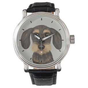 Reloj De Pulsera Dachshund de cabello alambrado  Perro de caricatur