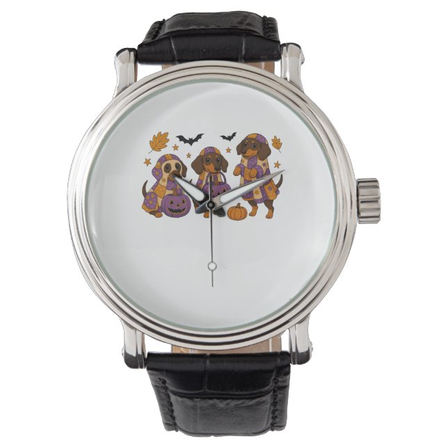 Reloj De Pulsera Dachshund Dog Ghost Halloween (Anverso)