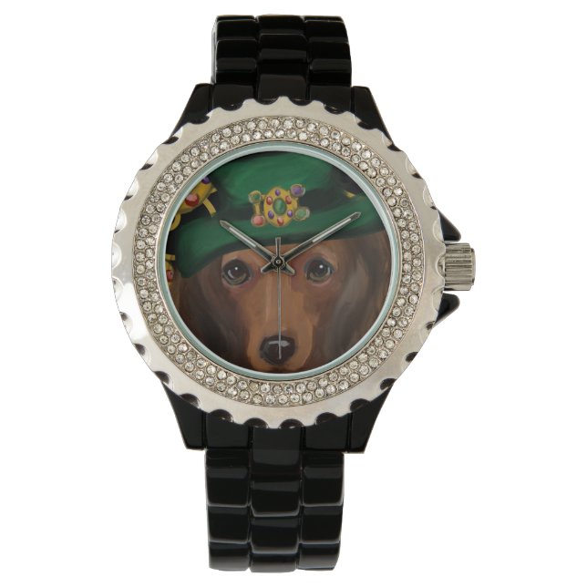 Reloj De Pulsera Dachshund pelirrojo de pelo largo   (Anverso)