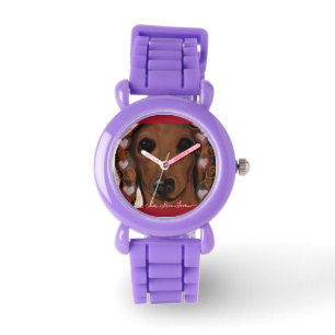 Reloj De Pulsera Dachshund Rojo  