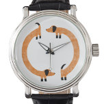 Reloj De Pulsera Dachshund Sausage Dog<br><div class="desc">Dachshund,  salchichas y perros de peluquería en círculo.</div>