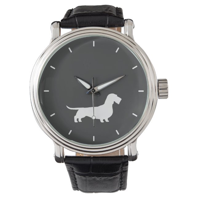 Reloj De Pulsera Dachshund Silhouette Wiener Dog Lover con cable (Anverso)