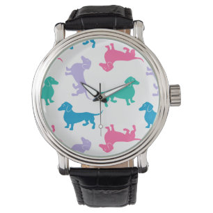 Reloj De Pulsera Dachshunds coloreados pastel