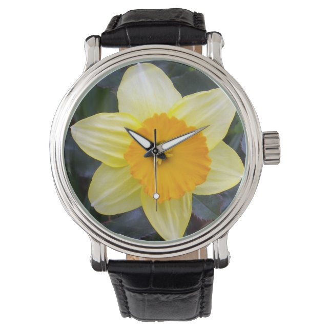 Reloj De Pulsera Daffodil amarillo dorado, (Anverso)
