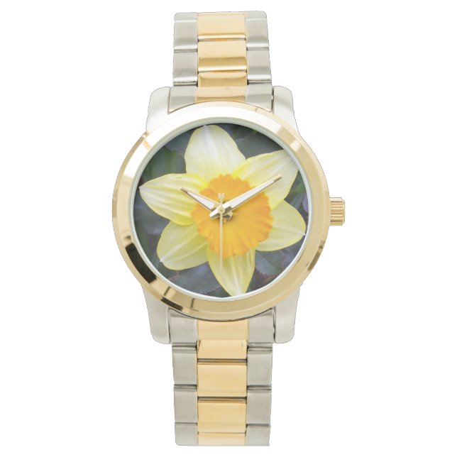 Reloj De Pulsera Daffodil amarillo dorado, (Anverso)