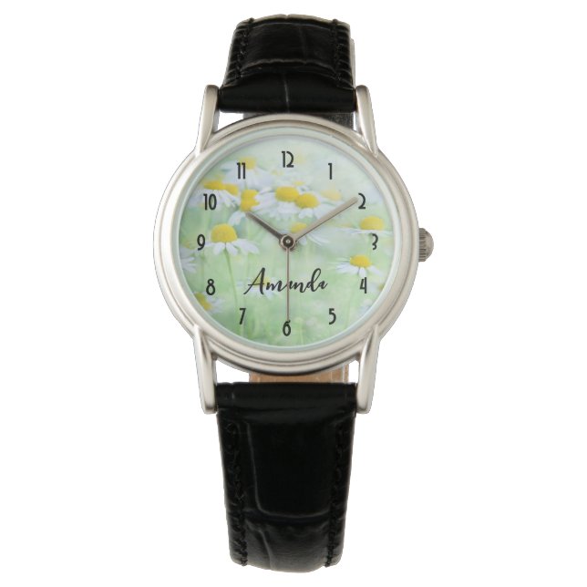 Reloj De Pulsera Daisies de bonito en campo (Anverso)