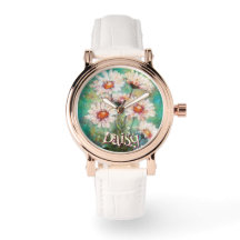 Daisies Impressionistic Floral Teal Personalized