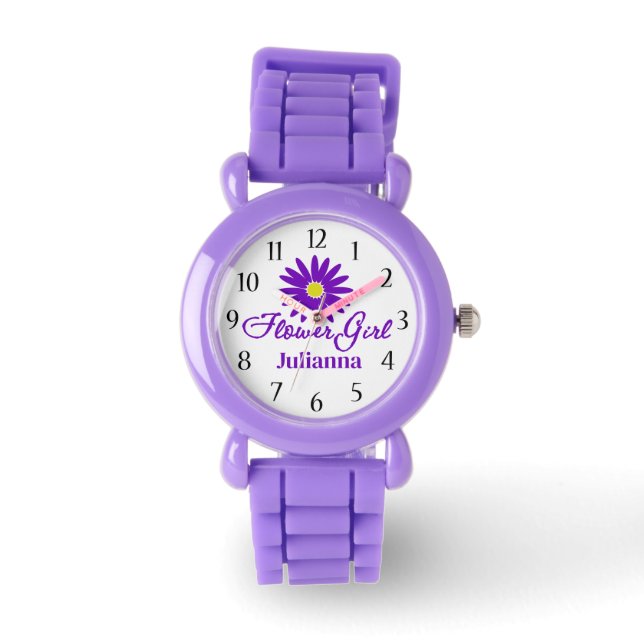 Reloj De Pulsera Daisy Flower Girl Purple (Anverso)