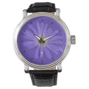 Reloj De Pulsera Daisy Watch Classic Purple Daisy Writing Watch