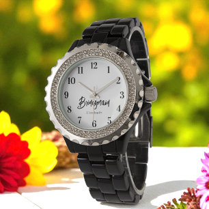 Reloj De Pulsera Dama de honor regalo de boda negro blanco