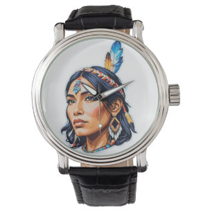 Reloj De Pulsera Dama indígena nativa