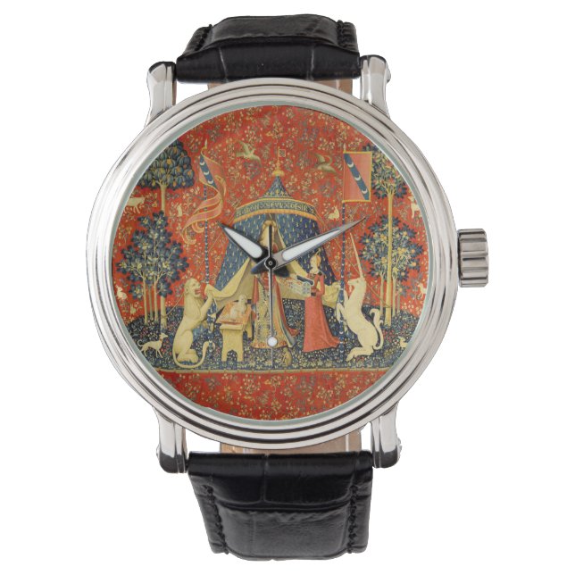 Reloj De Pulsera Dama y Unicornio Tapiz Medieval: Arte Francés (Anverso)